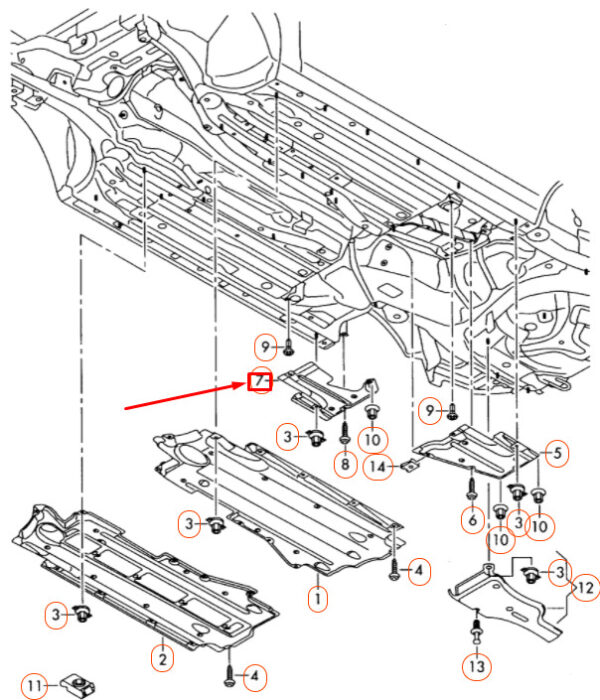 AUDI A6 C6 Right Side Underbody Cover 4F0825216F ORIGINAL - Image 4