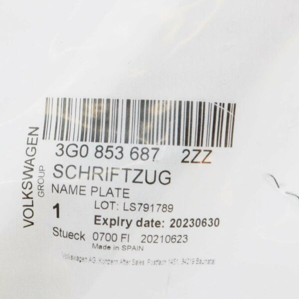 VW PASSAT B8 Rear High Chrome Inscription Badge 3G08536872ZZ ORIGINAL - Image 5
