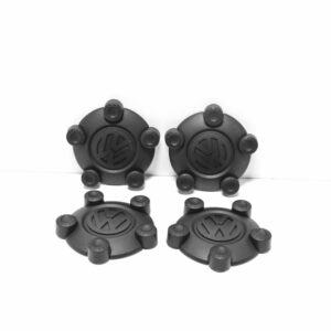 VW Caddy Mk3 Wheel Center Hub Satin Black Caps Set 2K06011699B9 ORIGINAL