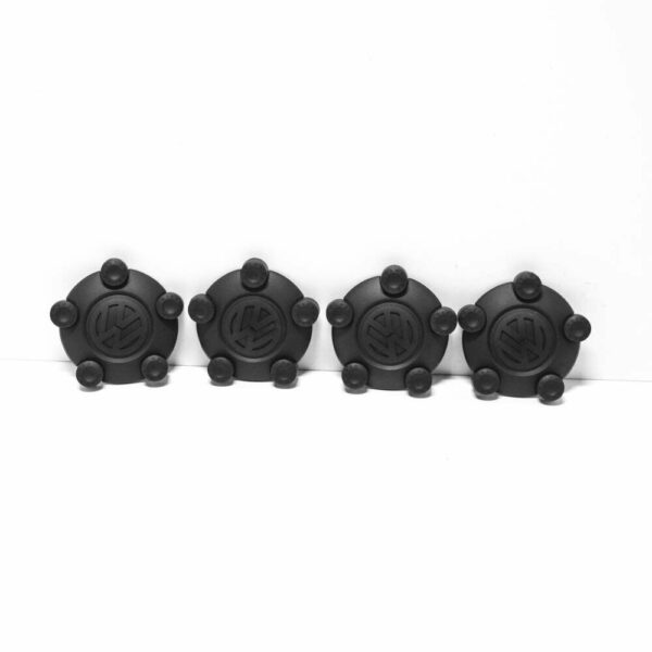 VW Caddy Mk3 Wheel Center Hub Satin Black Caps Set 2K06011699B9 ORIGINAL - Image 2