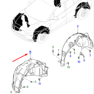 JAGUAR I-PACE X590 Front Left Wheel Arch Liner T4K19662 ORIGINAL