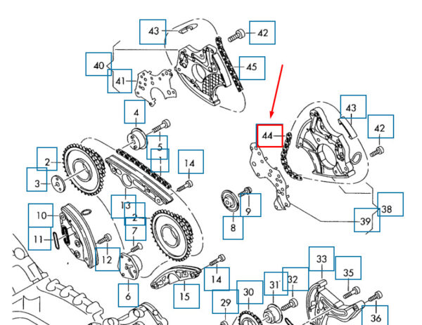AUDI A4 B8 Left Camshaft Timing Chain 06E109465AT ORIGINAL - Image 4