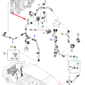 JAGUAR I-PACE X590 Heat-Exchanger To Chiller Inlet Hose T4K4819 ORIGINAL