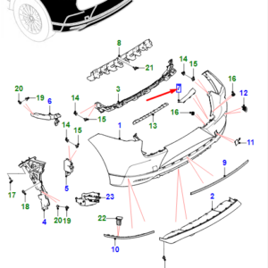 JAGUAR I-PACE X590 Rear Bumper Left Finisher T4K5226 ORIGINAL