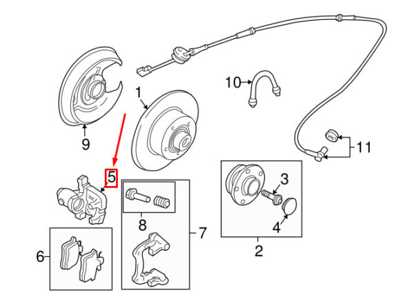 AUDI A4 B7 Rear Right Brake Caliper 8E0615424H ORIGINAL - Image 4