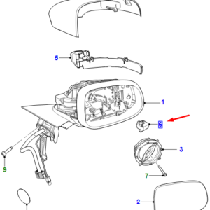 JAGUAR I-PACE X590 Front Right Door Mirror Approach Light C2C42046 ORIGINAL