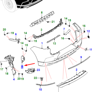 JAGUAR I-PACE X590 Rear Left Bumper Bracket T4K9890 ORIGINAL