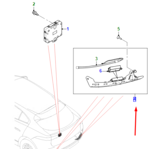 JAGUAR I-PACE X590 Left Tailgate Gesture Cartridge T4K14333 ORIGINAL