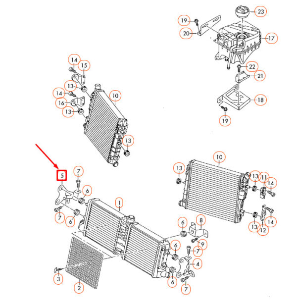 AUDI R8 42 Radiator Right Bracket 420121232 ORIGINAL - Image 4