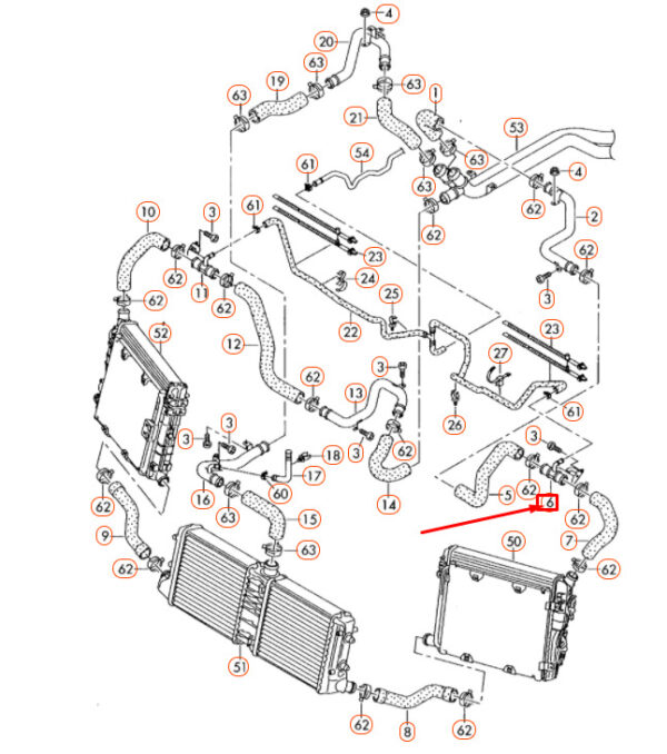 AUDI R8 42 Coolant Left Breather Line 420121455 ORIGINAL - Image 4