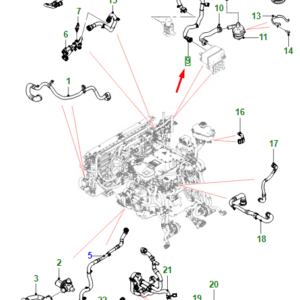 JAGUAR I-PACE X590 Hose To Heat Exchanger Outlet Hose T4K9468 ORIGINAL