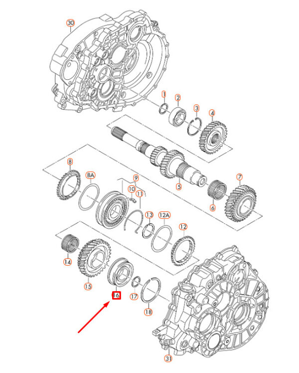 AUDI Q3 8U Manual Transmission Input Shaft Bearing 0A5311235K ORIGINAL - Image 4