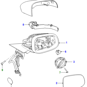 JAGUAR I-PACE X590 Front Right Door Mirror Cover C2D6066MBR ORIGINAL