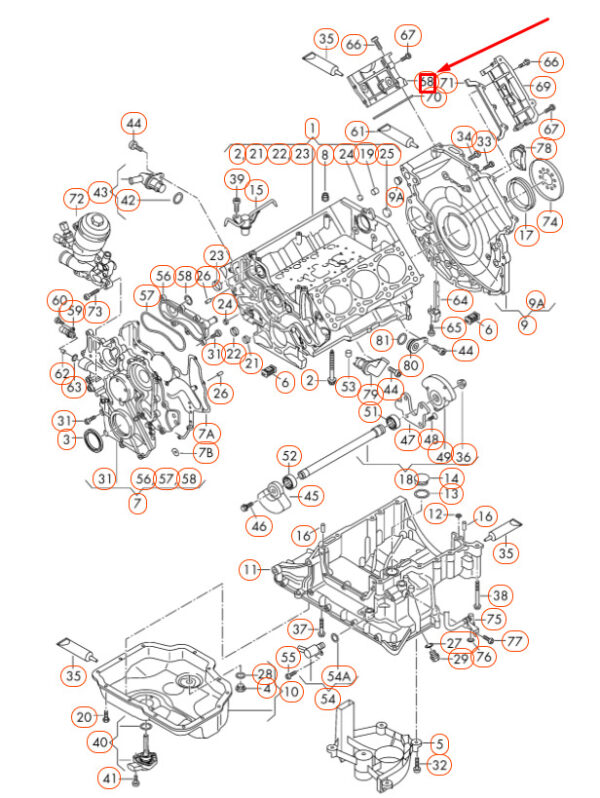 AUDI A4 B8 Cylinder Head Timing Cover Cylinder 1-3 059109130AG ORIGINAL - Image 4