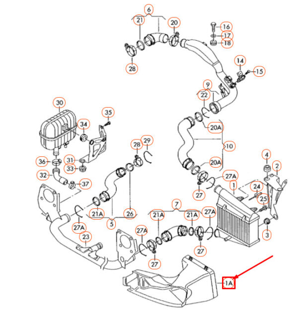 AUDI A4 B7 Charge Air Cooler Left Air Guide 8E0117335N ORIGINAL - Image 4