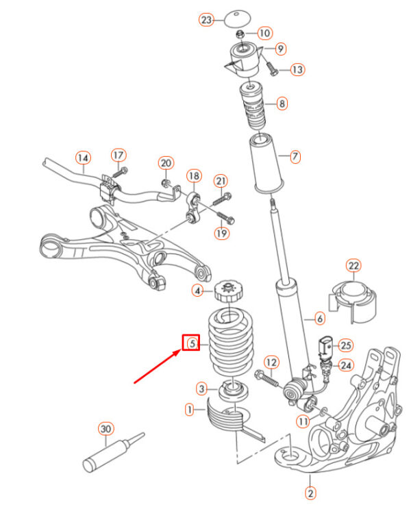 AUDI A4 B8 Rear Axle Coil Spring 8K0511115DG ORIGINAL - Image 4