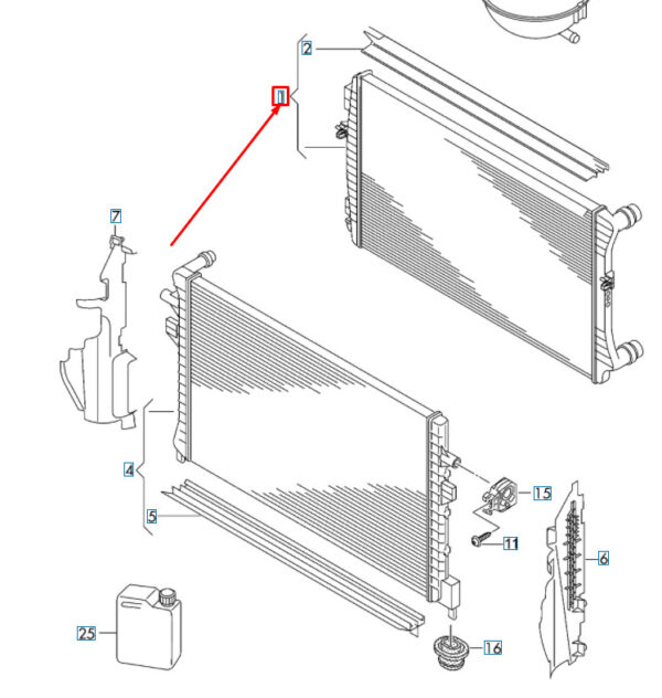 AUDI Q2 Engine Cooling Radiator 5Q0121251GD ORIGINAL - Image 5
