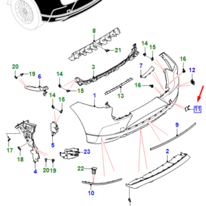 JAGUAR I-PACE X590 Rear Bumper Right Tow Eye Hook Cover T4K5810LML ORIGINAL