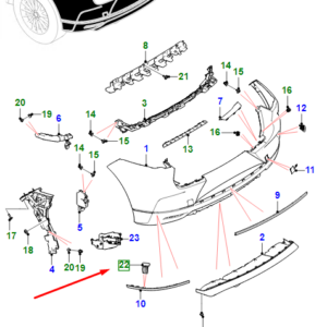JAGUAR I-PACE X590 Rear Bumper Retainer Clip C2C32990 ORIGINAL