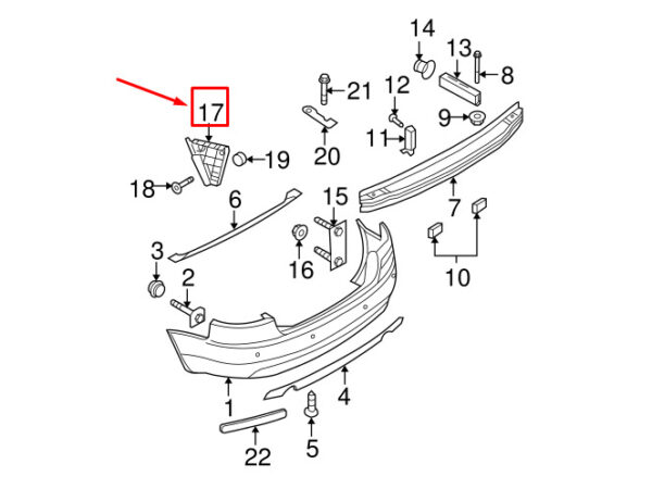 AUDI A4 B7 Rear Right Bumper Guide 8E5807454B ORIGINAL - Image 4