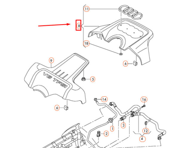 AUDI A4 B8 Rear Engine Cover 06E103926N ORIGINAL - Image 4