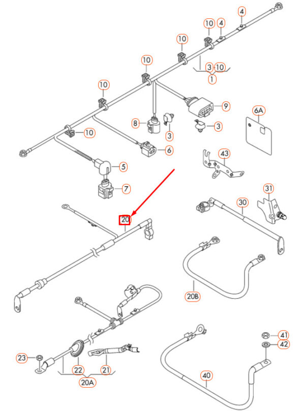 AUDI A3 8P Positive Battery Cable 1K0971228M ORIGINAL - Image 5