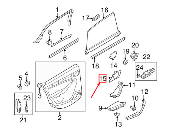 AUDI A4 Avant B8 Rear Left Door Speaker Grille 8K00354354PK ORIGINAL - Image 5
