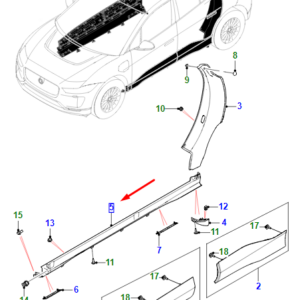JAGUAR I-PACE X590 Left Body Side Moulding T4K16261 ORIGINAL