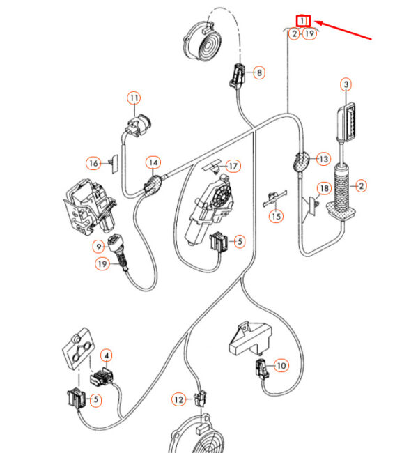 AUDI A4 B8 Rear Left Door Wiring Set 8K0971687AE ORIGINAL - Image 4
