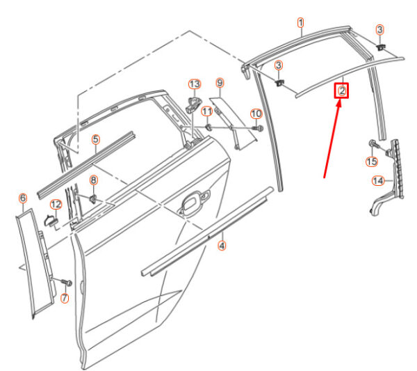 AUDI A3 8V Rear Left Door Window Guide Trim Strip 8V5839643AT94 ORIGINAL - Image 4