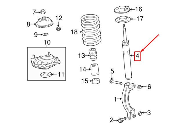 AUDI A7 Sportback 4G Front Left Shock Absorber 4G8413031J ORIGINAL - Image 4