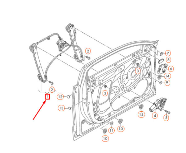 AUDI A6 C7 Front Left Door Window Regulator 4G0837461 ORIGINAL - Image 4