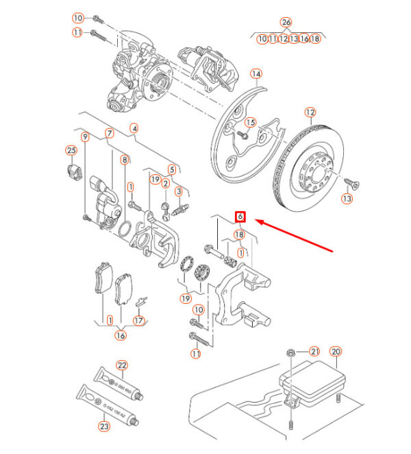 AUDI A4 B8 Rear Left Brake Caliper Carrier 8K0615425 ORIGINAL - Image 5