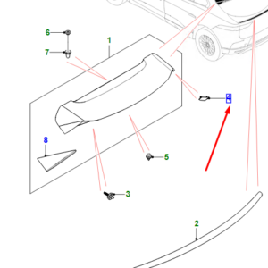 JAGUAR I-PACE X590 Rear Spoiler Right Cap T4K1752 ORIGINAL