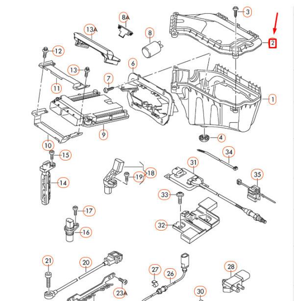 AUDI A4 B8 Engine ECU Control Cover LHD 8K1907613C ORIGINAL - Image 5