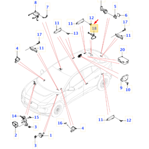 JAGUAR I-PACE X590 Central Locking Antenna T4K8326 ORIGINAL