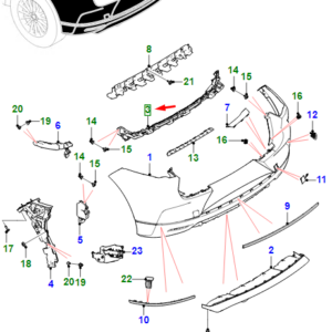 JAGUAR I-PACE X590 Rear Bumper Bracket Mounting T4K5190 ORIGINAL