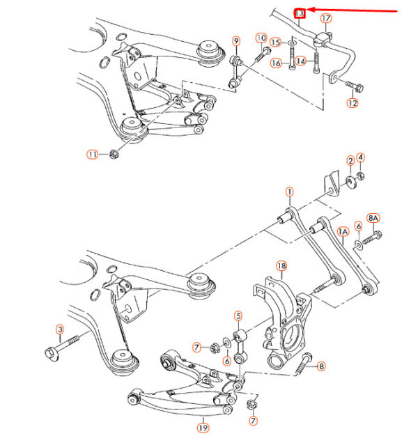 AUDI A8 D3 Rear Anti Roll Bar 3D0511407B ORIGINAL - Image 3