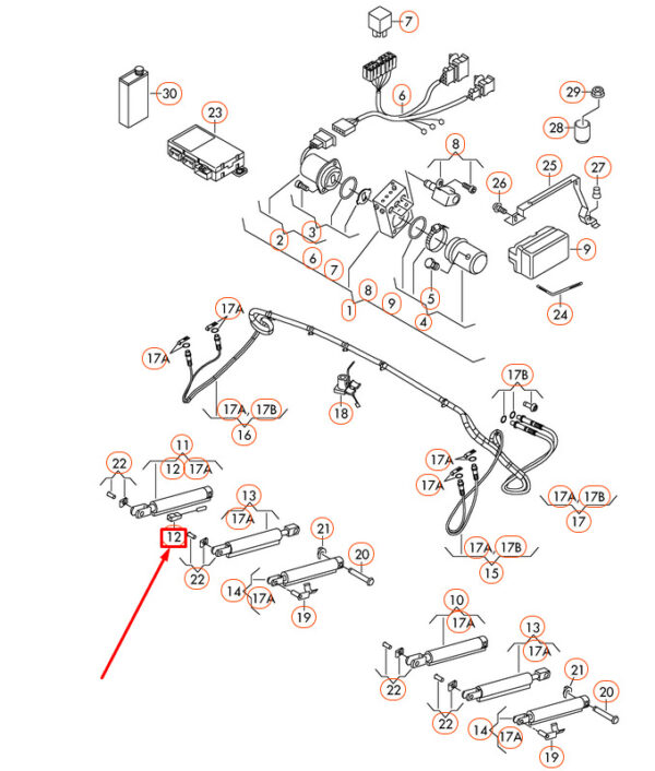 AUDI A5 Convertible 8F Right Hall Sensor 8F0959109 ORIGINAL - Image 2
