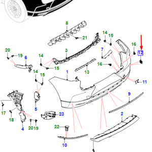 JAGUAR I-PACE X590 Rear Bumper Right Insert T4K5816 ORIGINAL
