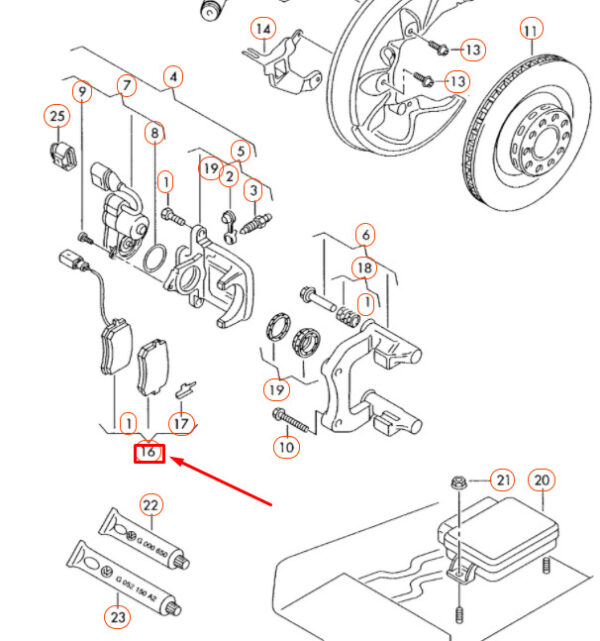 AUDI A6 C6 Rear Wheel Brake Pads Set 4F0698451H ORIGINAL - Image 3