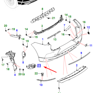 JAGUAR I-PACE X590 Rear Bumper Left Bracket T4K11433 ORIGINAL