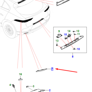JAGUAR I-PACE X590 Rear Right Bumper Reflector T4K2449 ORIGINAL