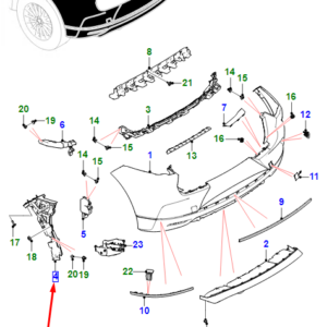 JAGUAR I-PACE X590 Rear Left Bumper Bracket T4K15782 ORIGINAL
