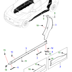 JAGUAR I-PACE X590 Front Right Door Molding T4K15600LML ORIGINAL
