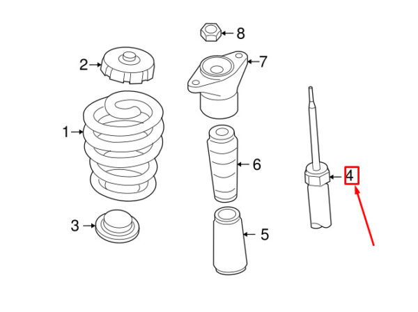 AUDI A6 Avant C6 Rear Shock Absorber 4F0513032AE ORIGINAL - Image 4