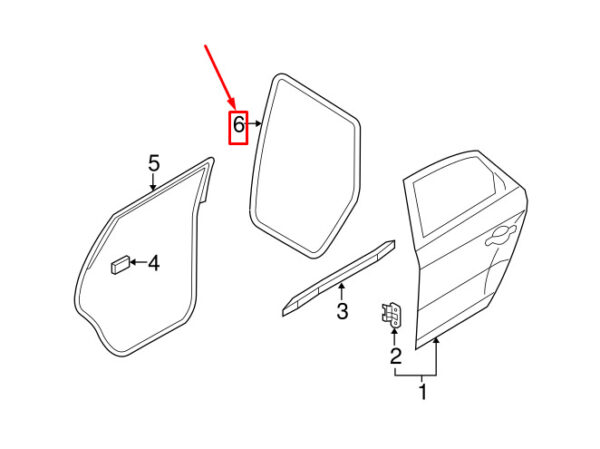 AUDI Q5 8R Rear Door Sealing Rubber 8R0833721G ORIGINAL - Image 4