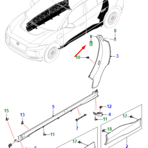 JAGUAR I-PACE X590 Rear Inner Door Finisher Grommet C2Z25435 ORIGINAL