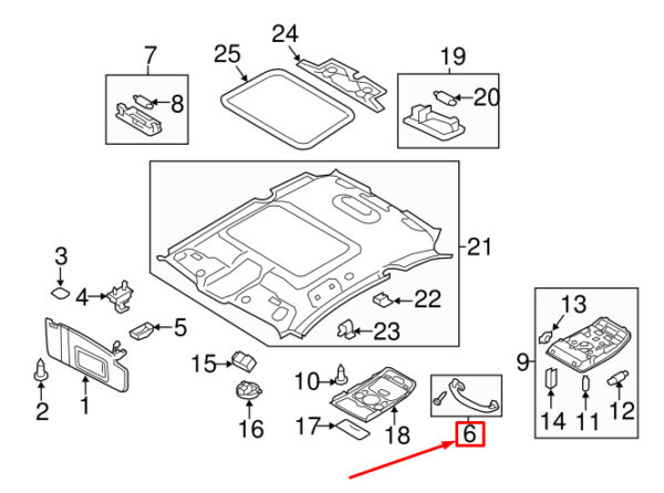 AUDI Q3 8U Rear Left Roof Handle 8R0857607J4PK ORIGINAL - Image 3