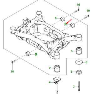 JAGUAR I-PACE X590 Rear Frame Carrier Rear Left Insulator T4K6281 ORIGINAL
